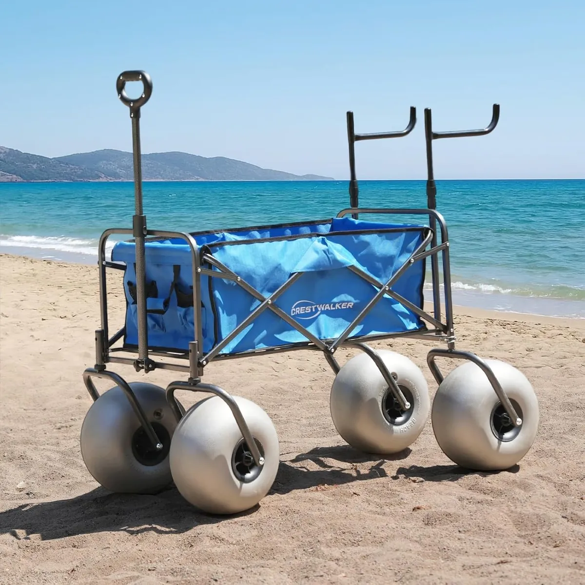 13'' Balloon Wheel Cart with Collapsible Chair Racks