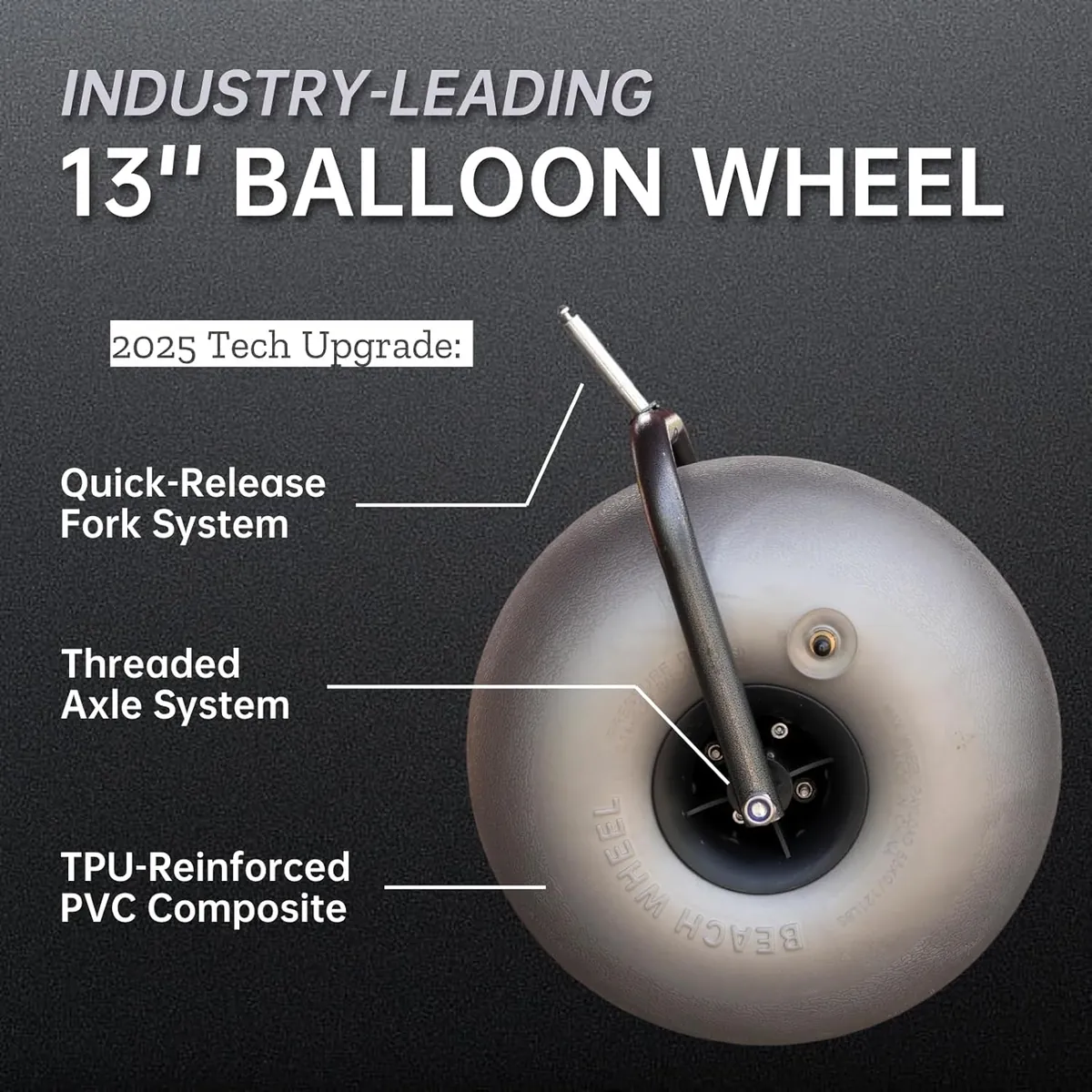 13'' Balloon Wheel Fishing Cart with Rod Holders