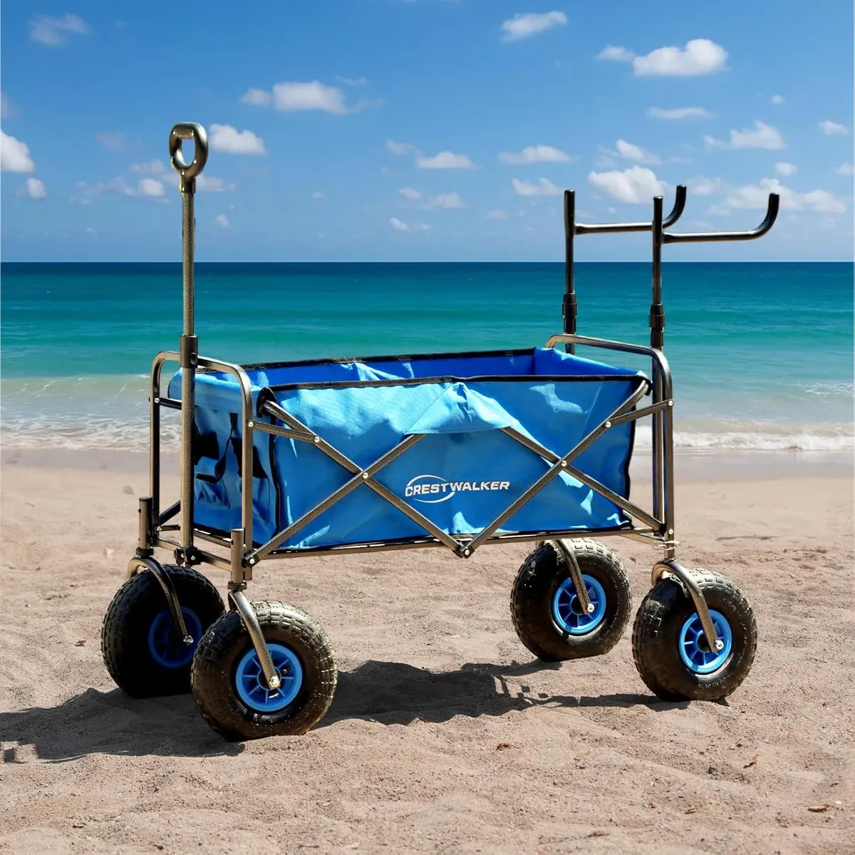 Beach Wagon with Upgraded Big Balloon Wheels for Soft Sand